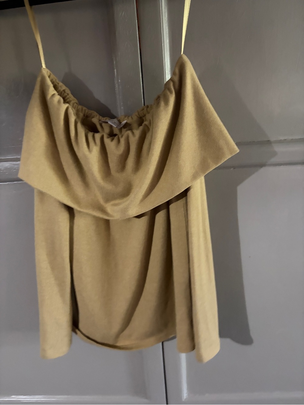 LOFT Camel Knit Fold-Over Top with Thin Straps